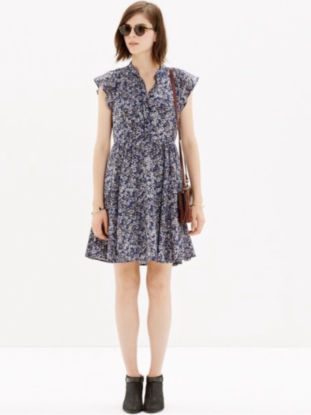 Madewell Floral 100% Silk Dress